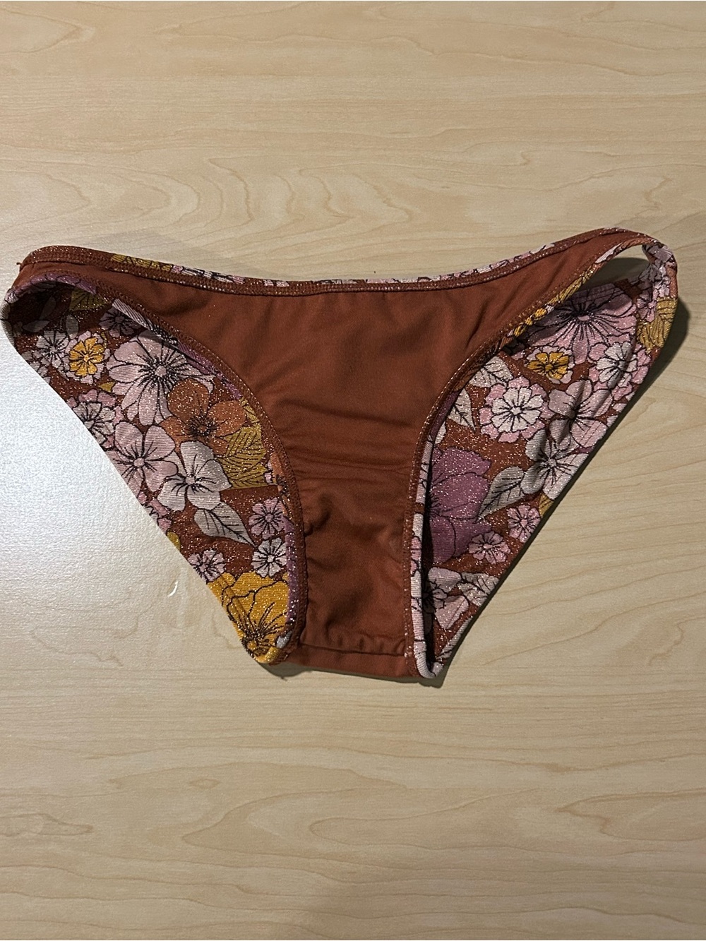 Xhilaration Floral Two-Piece Bikini in Rust, Pale Pink, Yellow - Picture 5 of 11
